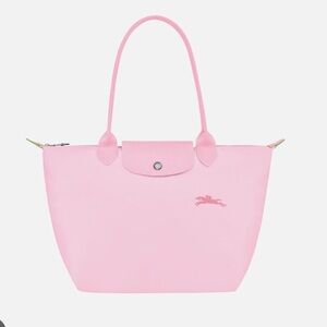 NWT Longchamp Le Pliage Shoulder Nylon Bag Tote CHERRY BLOSSOM PINK, med